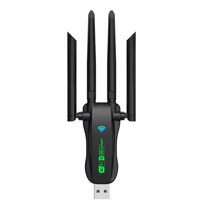WiFi USB adaptateur WiFi6 Bluetooth 5.4 double bande 2.4G + 5.8Ghz 4 antenne Dongle USB récepteur de carte sans fil