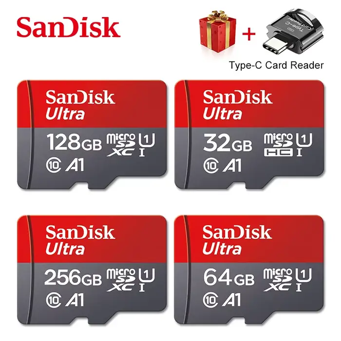 100% Original SanDisk Mini carte SD 32G microSDHC 256G 64G 128G MinSDXC UHS-I Class10