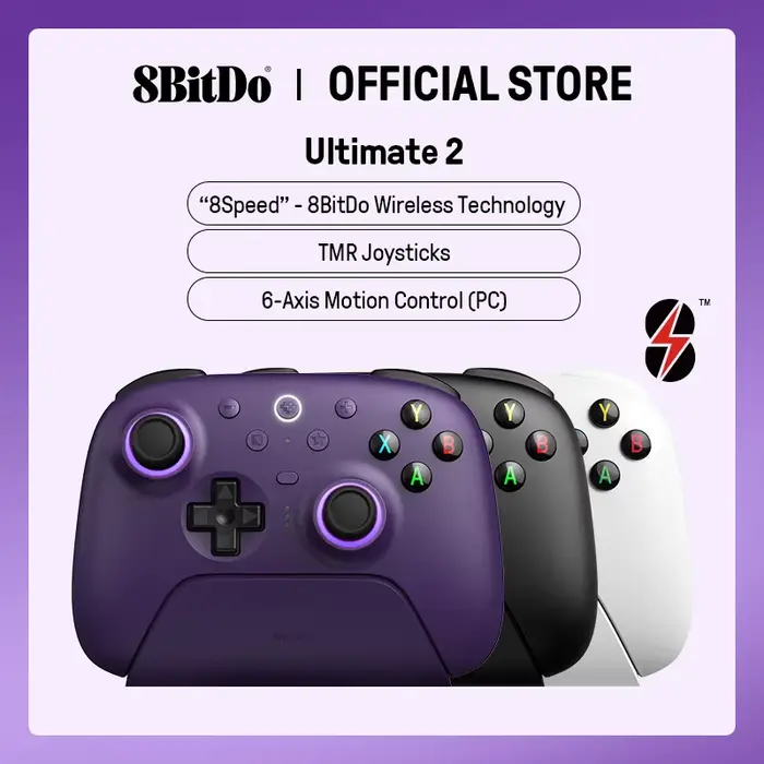 Contrôleur de jeu sans fil 8BitDo Ultimate 2 pour PC et Android avec manettes TMR, déclencheurs comm