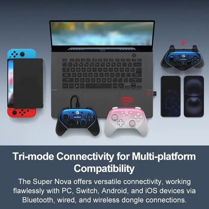 Gamesir Super Nova contrôleur de jeu manette de jeu Bluetooth sans fil avec bâtons de détection d'effet Hall pour Nintendo Switch 1 et 2 PC IOS