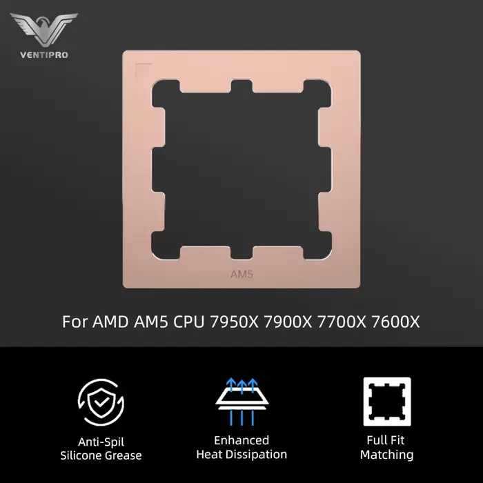 VENTIPRO AM5 : cadre de contact pour CPU en cuivre pur à encadrement intégral