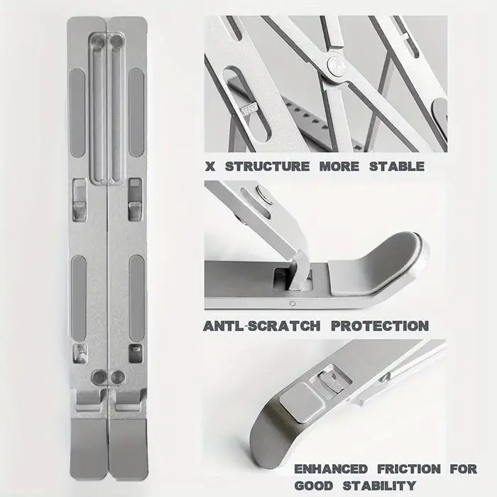 Support pour ordinateur portable réglable en aluminium – Hauteur à 6 niveaux