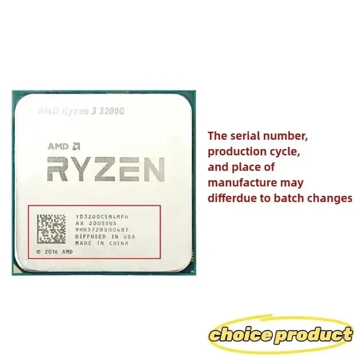 Processeur AMD Ryzen 3 R3 3200G 100% neuf et original