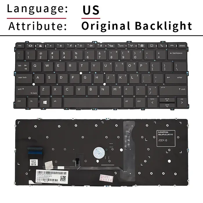 Nouveau clavier rétro-éclairé pour ordinateur portable russe américain pour HP EliteBook x360 1030 G2 1030 G3 1030 G4