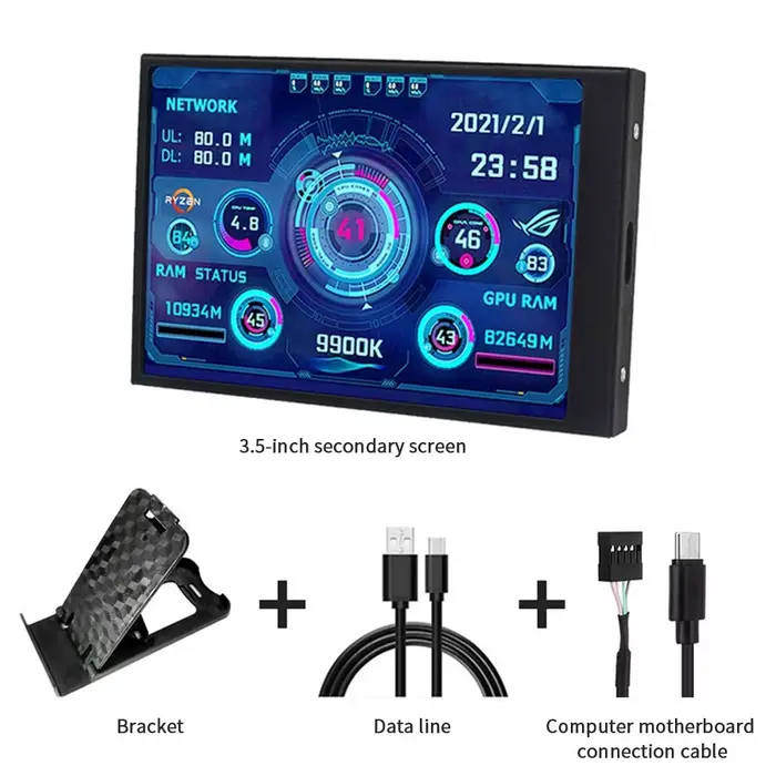 Mini écran secondaire d'ordinateur 3.5 pouces IPS USB C