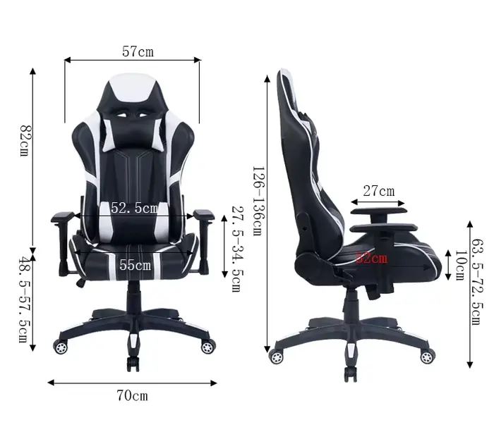 Fauteuil pivotant ergonomique en tissu noir Anji personnalisé pour bureau et gaming