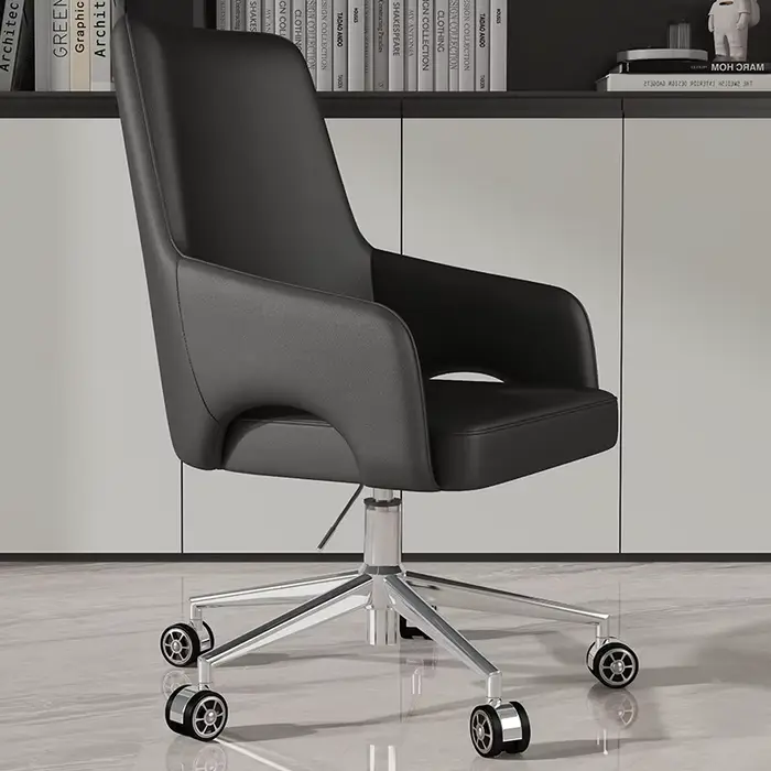 Chaise de bureau design contemporain, siège pivotant exécutif, chaise de conférence rembourrée en cu