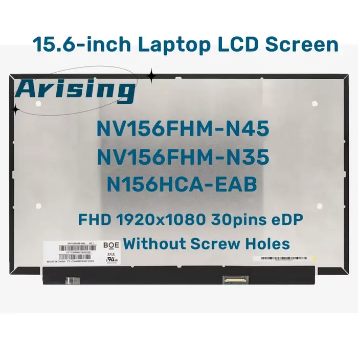 Écran LCD IPS pour ordinateur portable 15.6 pouces NV156FHM-N35 48 N156HCA-EAB LP156WFC-SPD1 3D N61 B156HAN02.1LED Matrix Display Panel FHD 30Pin