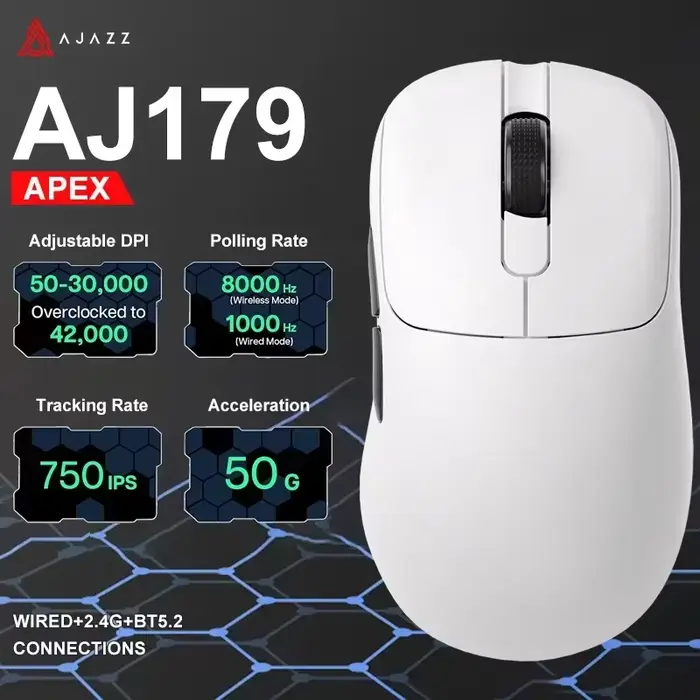 Souris de jeu sans fil Ajazz AJ179 Apex PAW3950 avec station de charge RGB