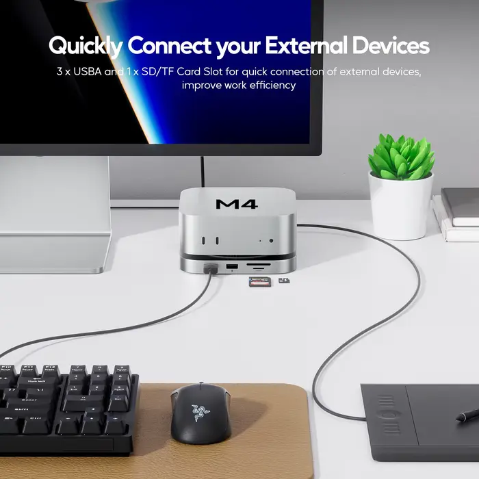 Dock PULWTOP Mac Mini M4 avec boîtier SSD 4 To