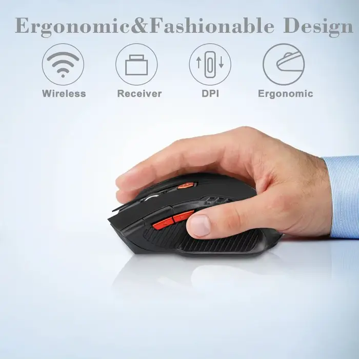 Souris optique sans fil avec récepteur USB
