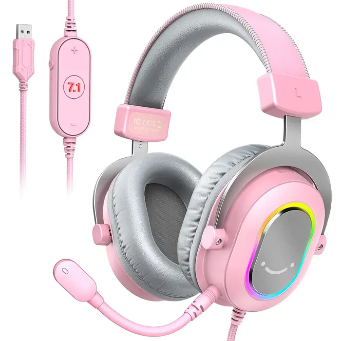 Fifine Casque de jeu RVB dynamique avec micro