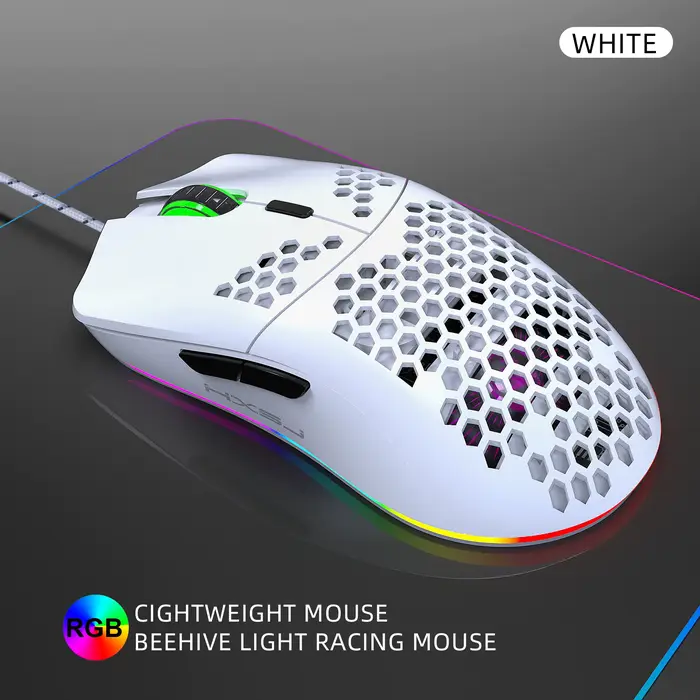 Offre spéciale HXSJ J900 souris de jeu RGB lumineux léger Macro programmation creux ergonomie