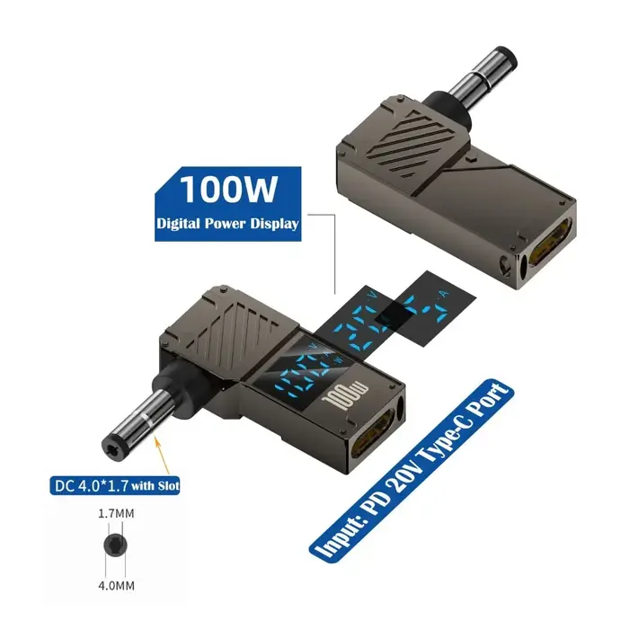 Convertisseur USB-C vers DC à affichage numérique