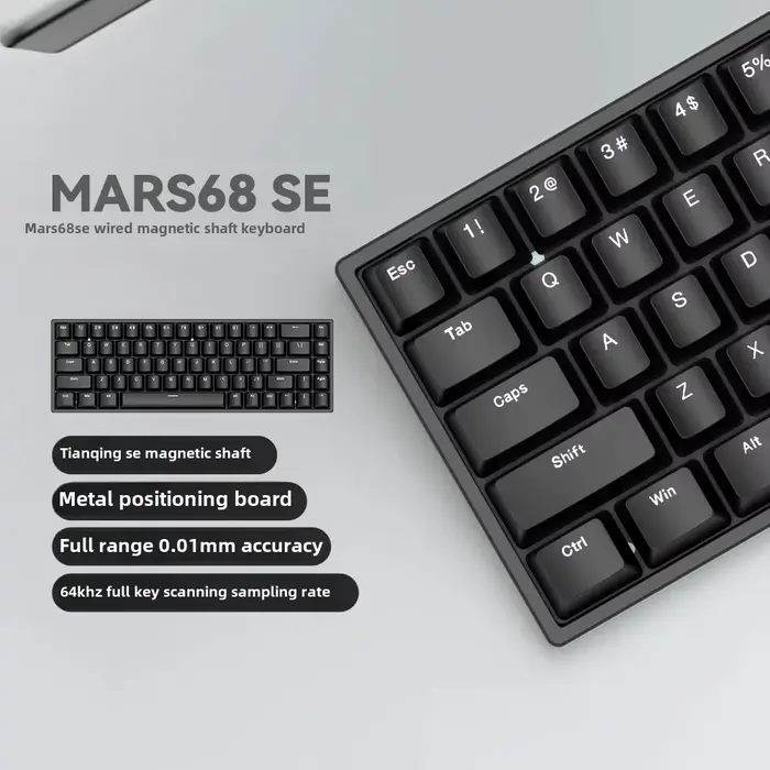 Mars 68 PRO clavier mécanique à axe magnétique clavier de jeu 0 zone morte plug et déclencher lumièr