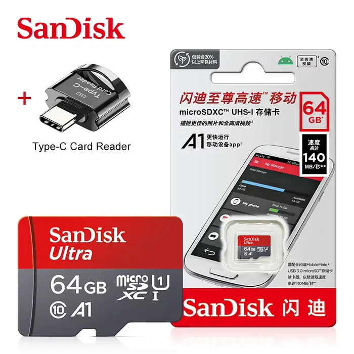 100% Original SanDisk Mini carte SD 32G microSDHC 256G 64G 128G MinSDXC UHS-I Class10