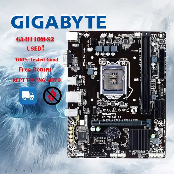 GIGABYTE GA-H110M-S2 carte mère H110 LGA 1151 i3 i5 i7 DDR4 32G