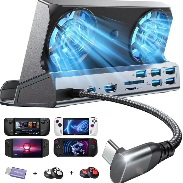 Station d'accueil 13 en 1 pour griffe MSI, double ventilateur de refroidissement et 4K @ 60Hz, port 