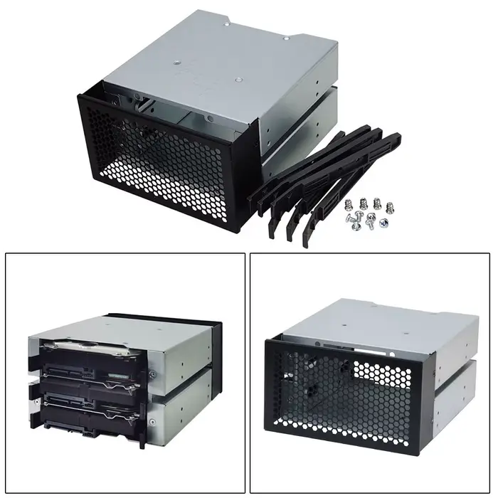 Support T1 avec boîtier, 3 baies, étui de 3.5 pouces
