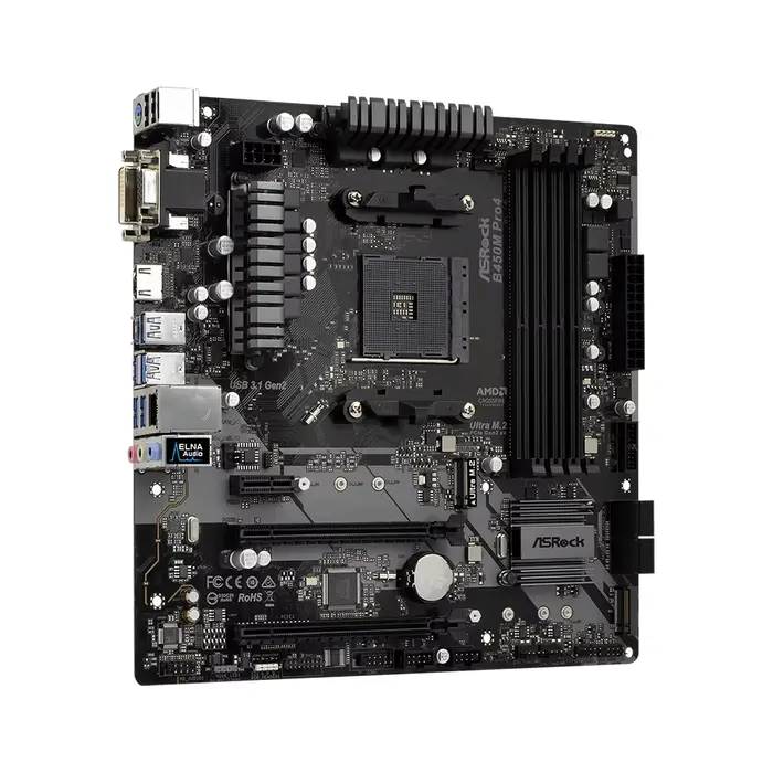 ASRock B450M PRO4 carte mère prend en charge 5950X 5800X3D 5700X3D 5600X 5600G 1700X 2700X CPU AM4 AMD 4xDDR4 3200MHz