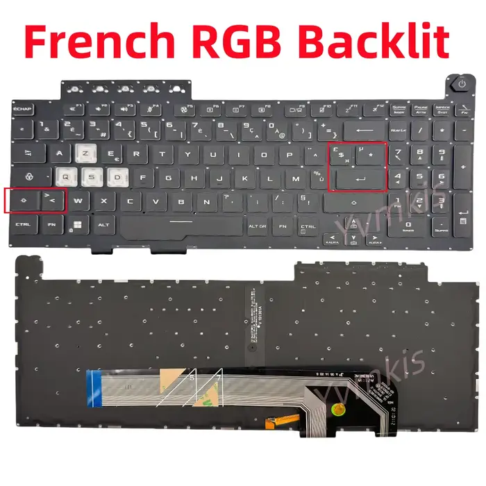 Nouveau clavier FX506 FR français RGB pour ASUS TUF Gaming F15 FA506 FA506Q TUF506 TUF706 F17 FX706 