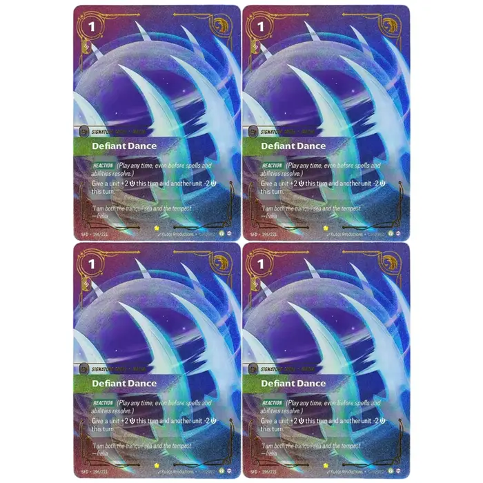 Carte de jeu à collectionner Proxy Riftbound League of Legends Spiritforged SFD Defiant Dance 196/22