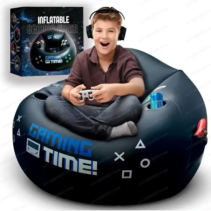 Fauteuil de gaming avec porte-gobelet et poches latérales