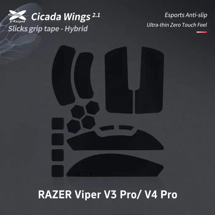 Poignées X-Raypad Cicada Wings V2 Slicks pour Viper V3 PRO et Viper V4 PRO