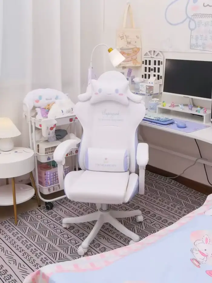 Chaise de jeu Super confortable, chaise de bureau, ancre féminine, diffusion en direct, rotative, mignonne, rose, WCG