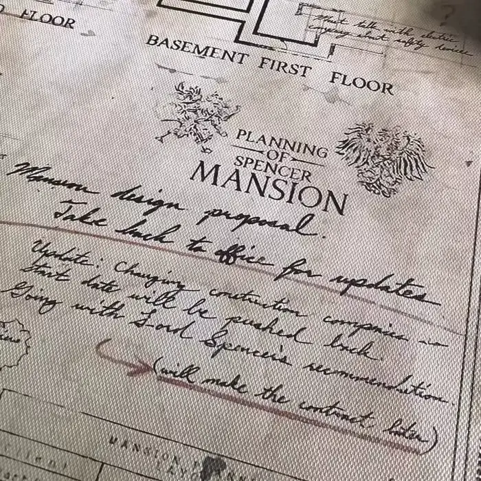 Jeu Residents Evils Inspiré 2 Remake Raccoon City Département de Police Carte de Manoir Le Plan