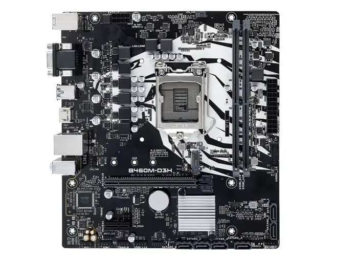 Carte mère B460M-D3H LGA 1200 Intel B460 2xDDR4 64 Go M.2 Miro-ATX compatible avec les processeurs i5-10400