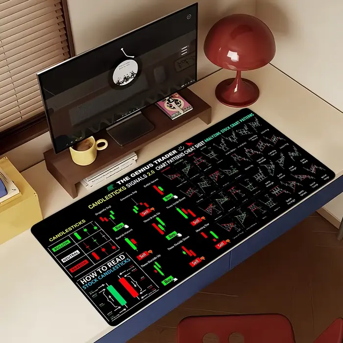 Tapis de souris avec graphique des cours des crypto-monnaies BTC