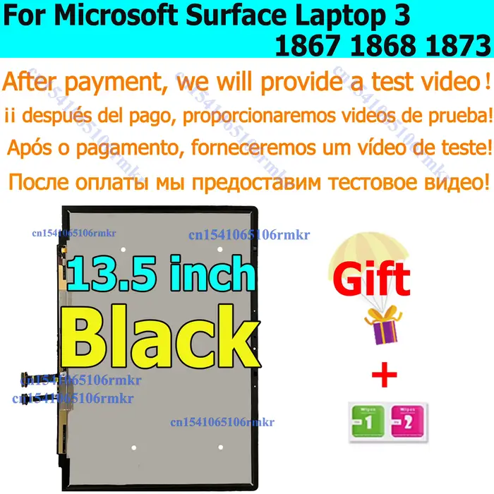 13.5 "écran LCD d'ordinateur portable assemblée pour Surface Laptop3 1866 1867 1767 1950 1951 1958 o