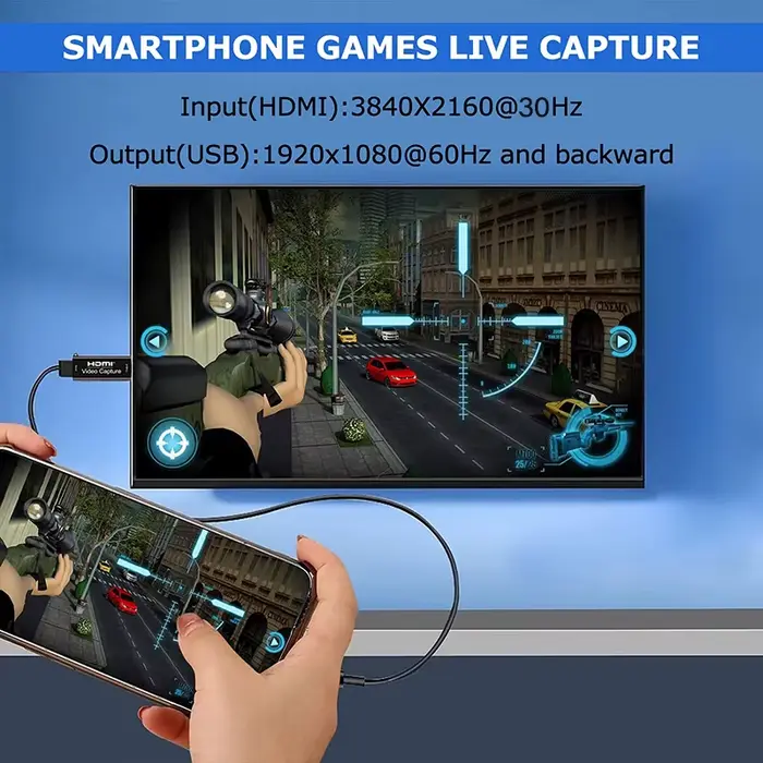 Carte d'acquisition vidéo en métal 4K, compatible HDMI, USB 2.0, pour jeu PS4, caméscope DVD, caméra, enregistrement vidéo, Streaming en direct