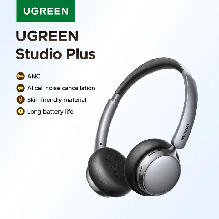 UGREEN Studio Plus 25dB ANC casque antibruit actif sans fil sur l'oreille écouteurs Bluetooth, Audio