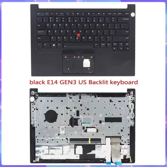 Nouveau pour Thinkpad E14 Gen2 GEN3 GEN4 remplacement d'ordinateur portable avec repose-paume clavier américain/couvercle hôte clavier/noir argent