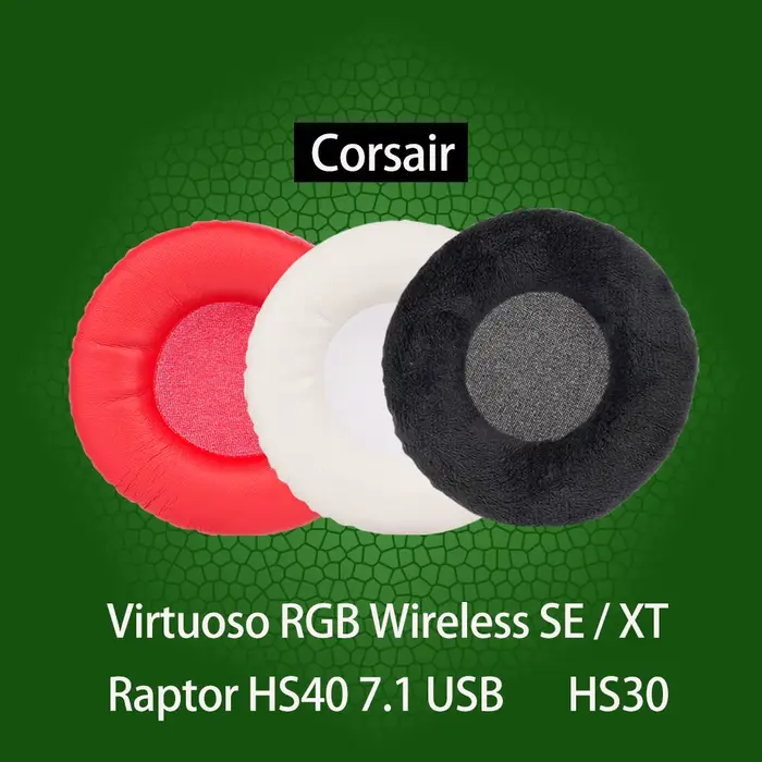 Oreillettes pour casque Corsair HS30 Virtuoso RGB sans fil SE/XT coussin d'oreille Raptor HS 40 7.1 USB