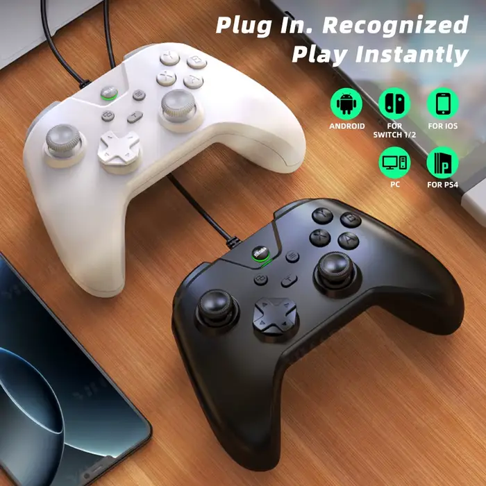 Manette de jeu filaire pour console PS4 et PC - Sans latence.