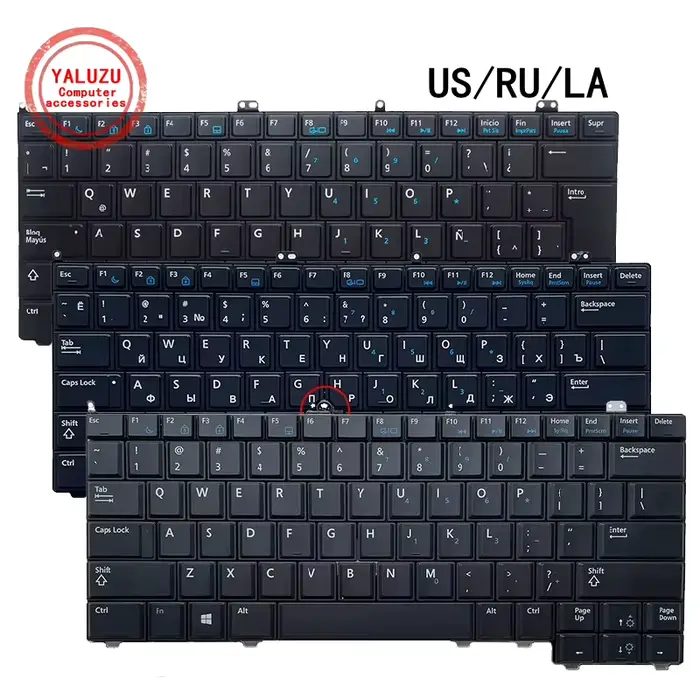 Clavier d'ordinateur portable anglais/russe/latin