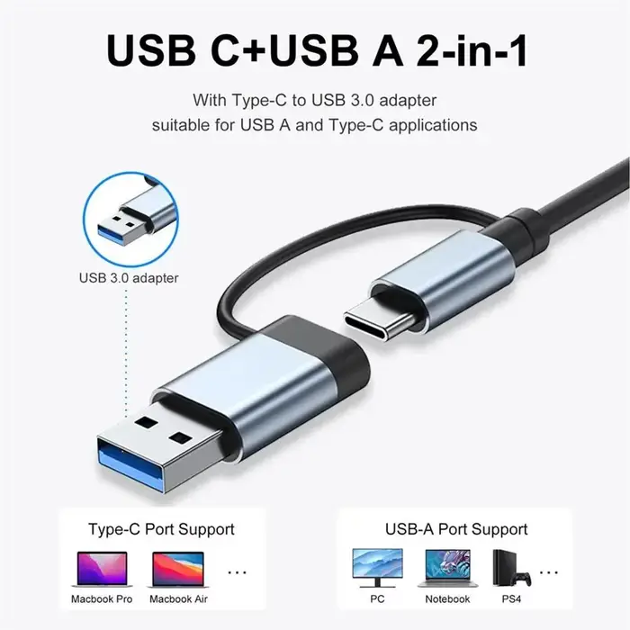 Hub USB Type C 8 en 1, Station d'accueil