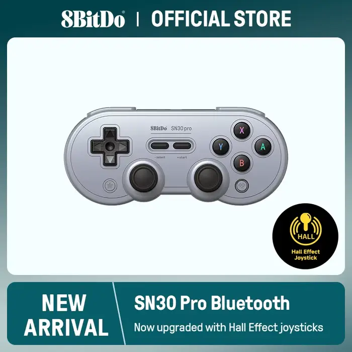 Manette de jeu Bluetooth sans fil 8BitDo SN30 Pro avec effet Hall pour Switch 2, 1, PC, Windows 10, 