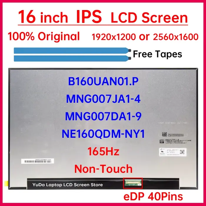 Écran LCD 16 pouces MNG007JA1-4 B160UAN01.P NE160QDM-NY1 MNG007DA1-9 pour Lenovo IdeaPad Gaming 3 16IAH7 3 16ARH7
