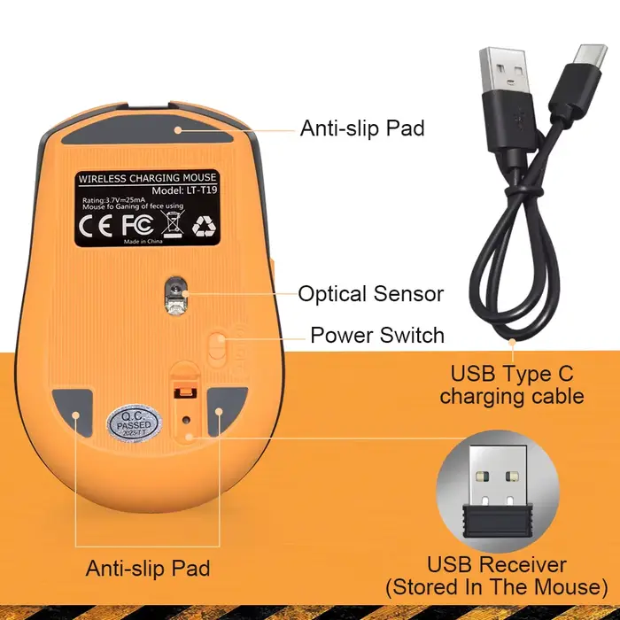 T19 souris de jeu ergonomique Rechargeable USB 2.4G sans fil RGB lumière ordinateur de bureau ordinateurs portables