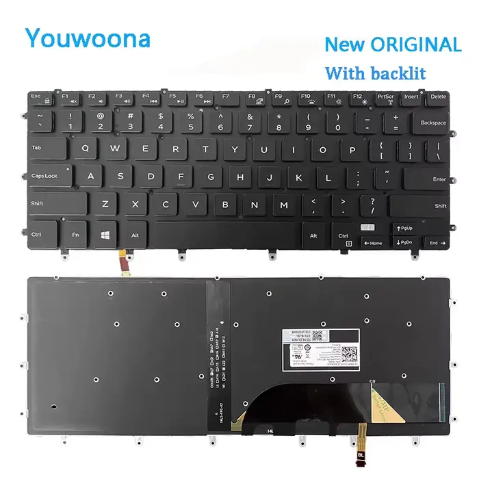 Nouveau clavier d'ordinateur portable d'origine pour DELL XPS15 9550 9560 9570 7558 7568 7590 P56F M5510 avec rétro-éclairage