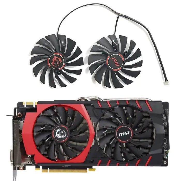 Ventilateur de refroidissement pour carte graphique MSI R9 390 R9 380 R7 370 GTX 980 980Ti 970 960 950 GAMING 95MM 4PIN PLD10010S12HH GTX 980 970 GPU FAN