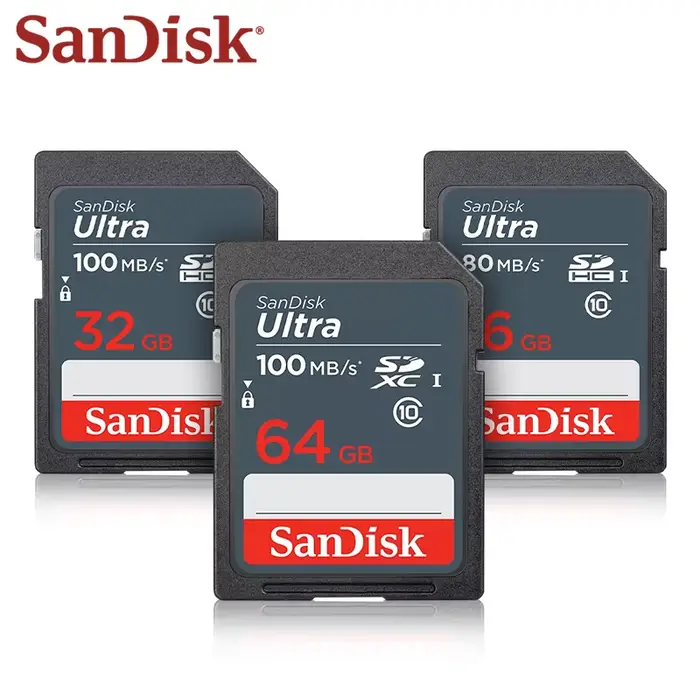 Carte Ultra SD SanDisk C10 carte SDXC/SDHC 16GB 32GB 64GB 128GB 256GB carte mémoire Flash haute vitesse 100 mo/s pour appareil photo numérique