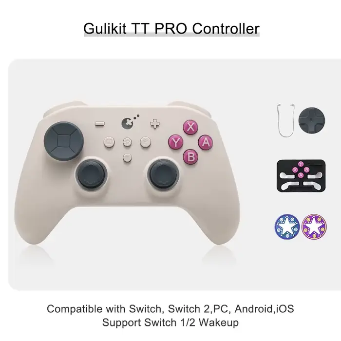 Manette de jeu GuliKit TT Pro avec joysticks TMR, manette avec adaptateur Hyperlink 2 pour Nintendo 