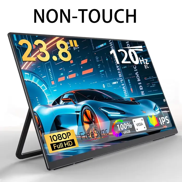 Écran tactile IPS 23.8 pouces, 120Hz, 100% sRGB, avec support, moniteur Portable pour ordinateur por