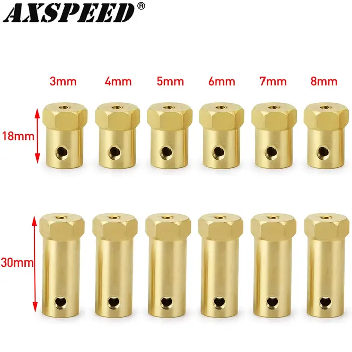AXSPEED – coupleur d'accouplement hexagonal de roue de 12mm, adaptateur de manchon en laiton, connec