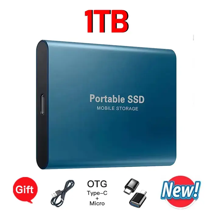 Disque dur externe SSD haute vitesse 1 To/2 To pour ordinateur portable/ordinateur de bureau/Mac - N